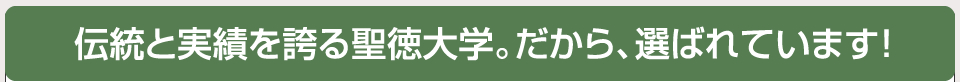 伝統と実績を誇る聖徳大学。だから、選ばれています!
